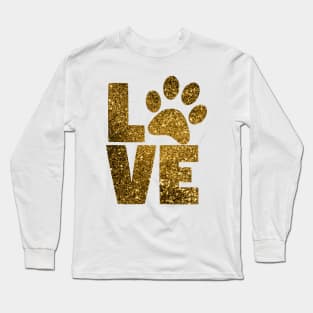 Golden I love Paw Printed Long Sleeve T-Shirt